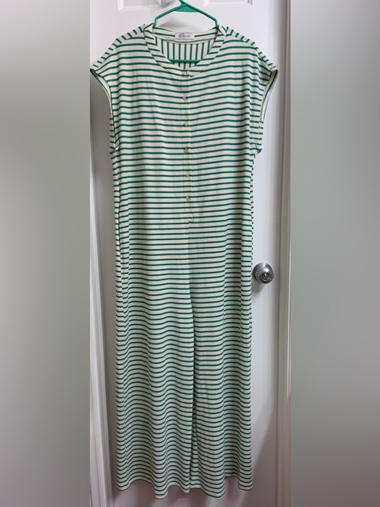 Cicy Bell Pants - CICY BELL Women’s Sleeveless Green Stripe Wide-Leg Jumpsuit, New Size XL